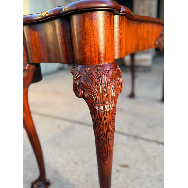 Wood 1990s Henkel Harris Chippendale Ball & Claw Carved Mahogany Console For Sale - Image 7 of 10