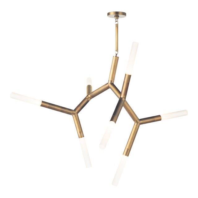 Regina Andrew Traveler Steel Chandelier, Natural Brass For Sale