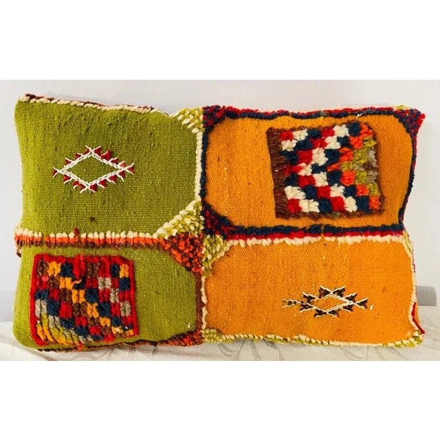 Tribal Wool Vintage Kilim Cushion or Pillow, a Pair For Sale - Image 4 of 11