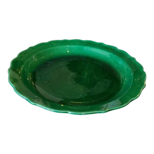 1930s Paul Milet Sèvres Art Deco Era Large Green Glaze Bowl, France
