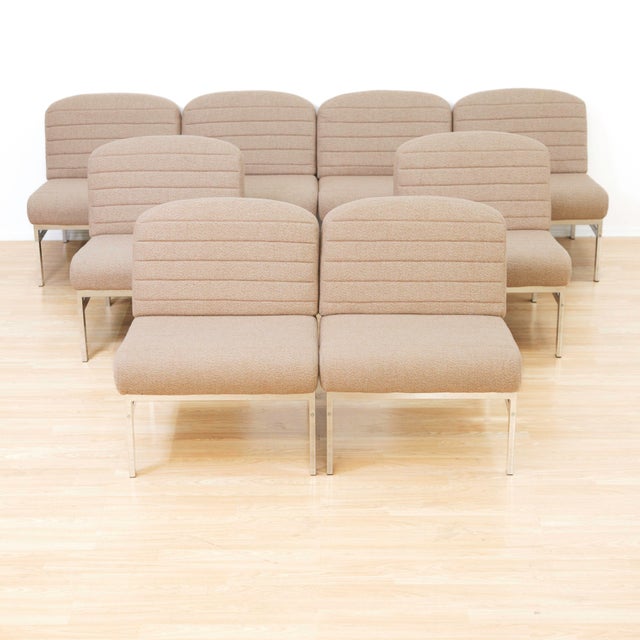Set of Eight British Mid-Century Modern Chrome-Framed Modular Lounge Chairs For Sale - Image 10 of 16