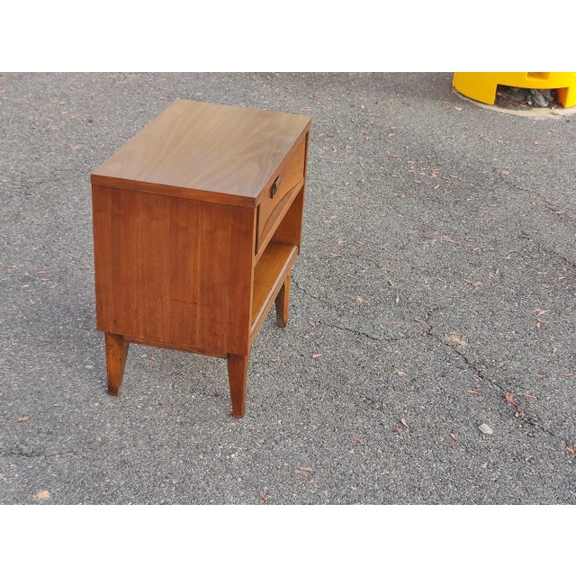 Mid 20th Century Mid Century Modern Vintage Walnut Nightstand For Sale In Washington DC - Image 6 of 10