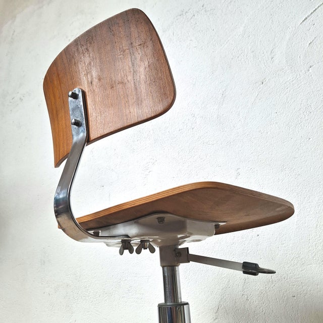 Office Swivel Chair in Plywood from Bremshey & Co., 1950s For Sale - Image 9 of 10