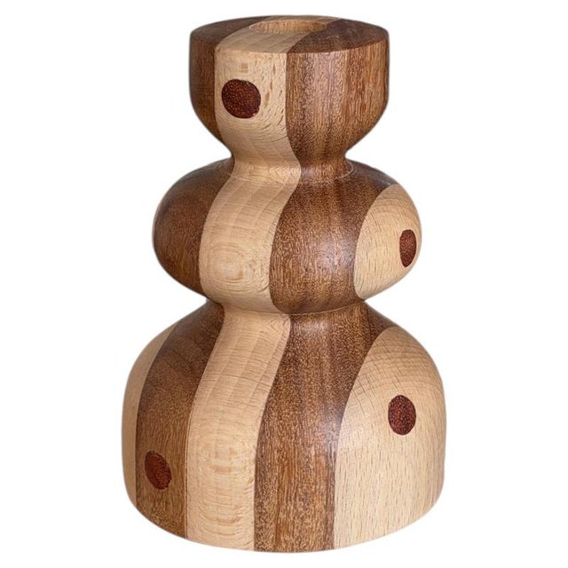 Beech and Cumaru Candlestick 5 by Romain Des Bois For Sale - Image 10 of 10