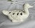 White Italian ceramic flower frog in the form of a duck. Made in the 1960s. m