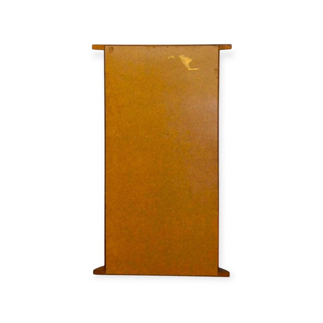 1970s Vintage Mid-Century Modern Style Curved Wooden Frame Wall Mirror. For Sale - Image 5 of 7