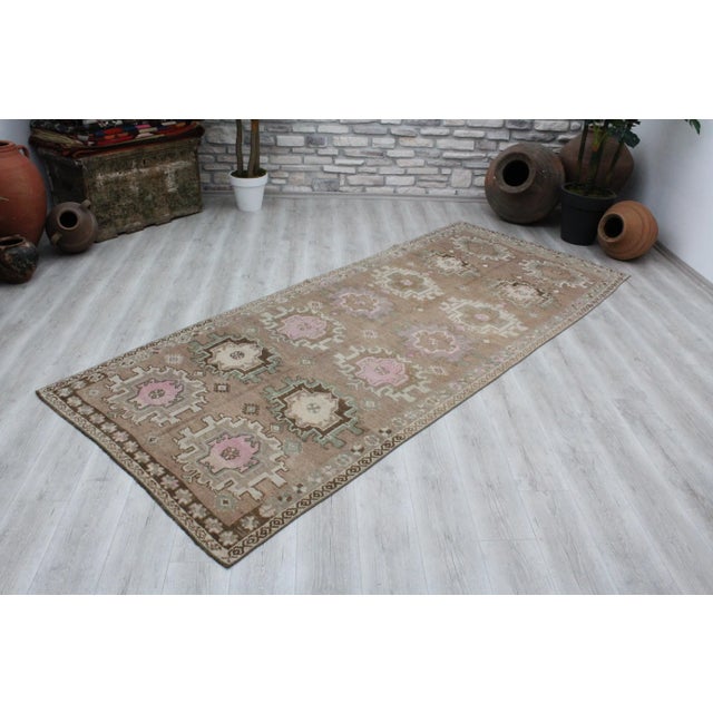 Mid-Century Modern 1960s Anatolian Area Rug - 52.5"x127" For Sale - Image 3 of 12