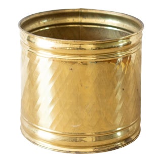 Large Polished Brass Planter For Sale