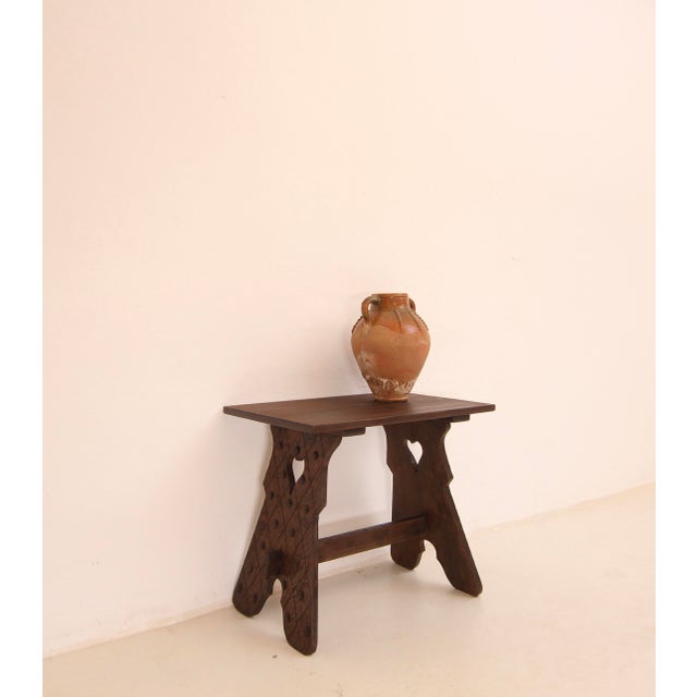Wood Spanish Side Table, 1970s For Sale - Image 7 of 18