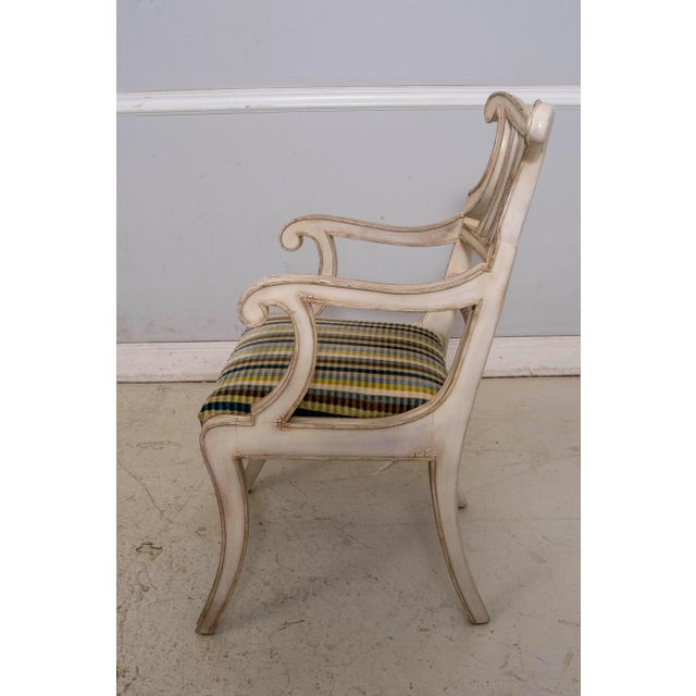 Neoclassical Councill Craftsmen Neoclassical Painted Finish Armchair For Sale - Image 3 of 16