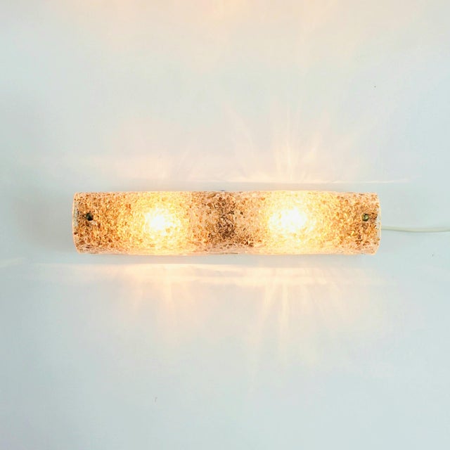 Brown Mid-Century Modern Tubular Murano Glass Wall Lights from Hillebrand, Germany, 1970s, Set of 2 For Sale - Image 8 of 14