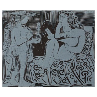 After Pablo Picasso, Two Women, Linocut For Sale