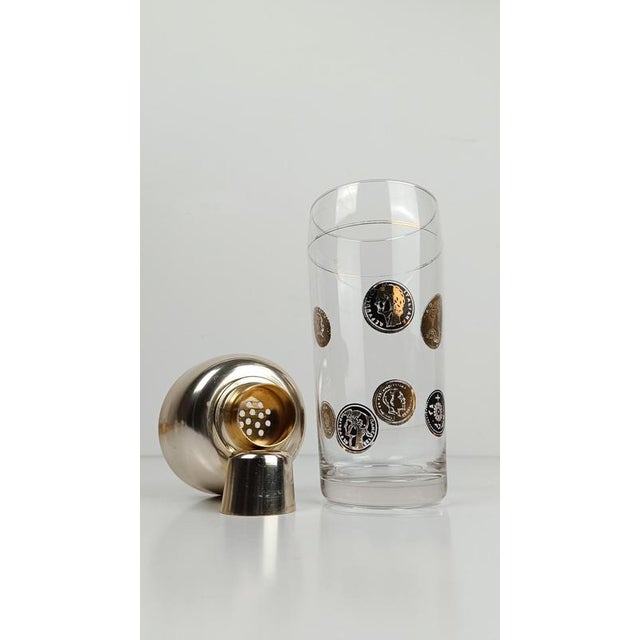 Mid-Century Italian Glass Cocktail Shaker with Coins Decor, 1950s For Sale - Image 10 of 18