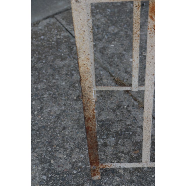 White Early 21st Century Large Wrought Iron Painted Distressed Trellises - Set of 2 For Sale - Image 8 of 10