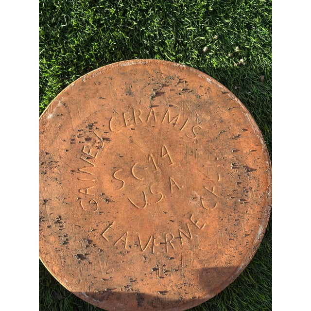 Vintage California Terracotta Bowl Planter Gainey Saucer Sc-14, 24" For Sale - Image 10 of 10