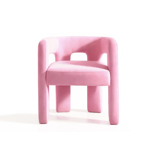 Brutal Armchair in Pink Velvet from Moanne For Sale - Image 4 of 4