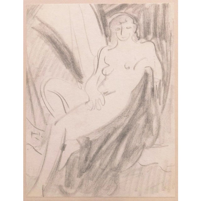 Paper 'Seated Nude' by Victor Di Gesu, Paris, Louvre, Salon D'Automne, Académie Chaumière, San Francisco Art Association, Los Angeles County Museum of Art For Sale - Image 7 of 9