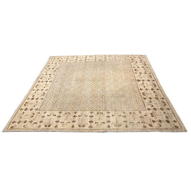 Bring refined luxury to your interior design project with this 7'x7' (82"x88", 208x224 cm) geometric masterpiece from the...