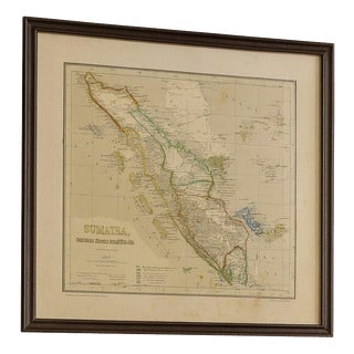 Antique Map of Sumatra, Bangka Belitung and Riau in the Dutch East Indies, 1884 For Sale