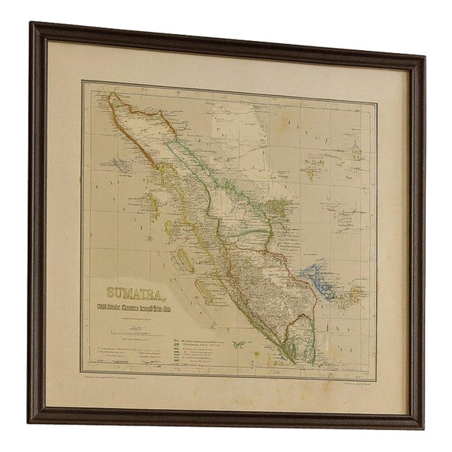 Antique Map of Sumatra, Bangka Belitung and Riau in the Dutch East Indies, 1884 For Sale