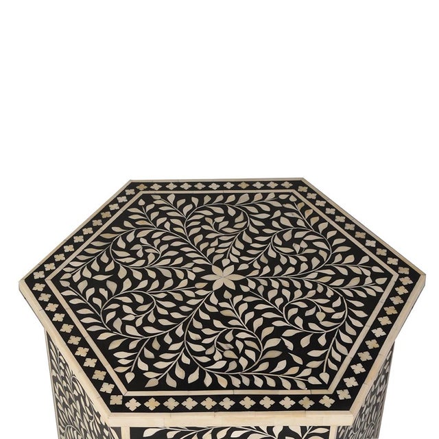 Imperial Beauty Moroccan Accent Table in Black/White Chairish