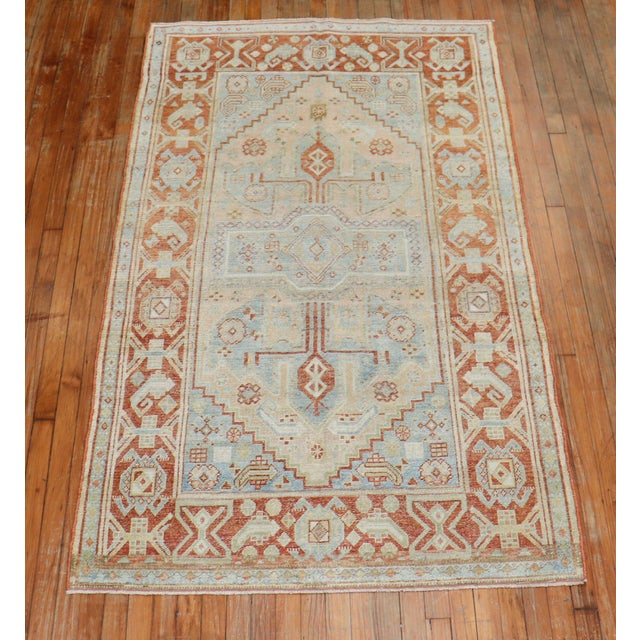 Blue Antique Persian Malayer Rug - 4' x 6'10" For Sale In New York - Image 6 of 6