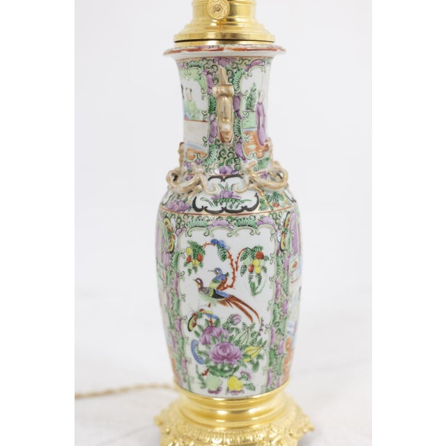 Canton Porcelain and Gilt Bronze Lamps, 1880s, Set of 2 For Sale - Image 3 of 12