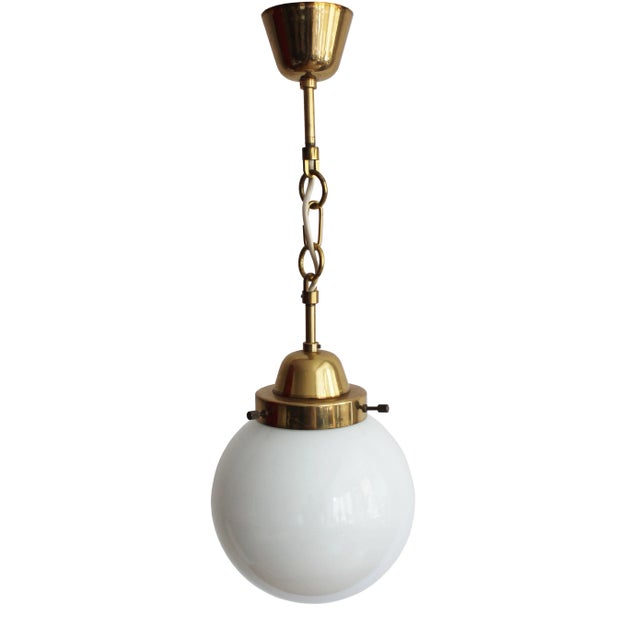 Goldenrod Art Nouveau Ceiling Lamp, 1920s For Sale - Image 8 of 8