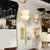 2010s Modernist Hand-Blown Murano Glass Reverse Dome Form Brushed Brass Sconces For Sale - Image 5 of 18