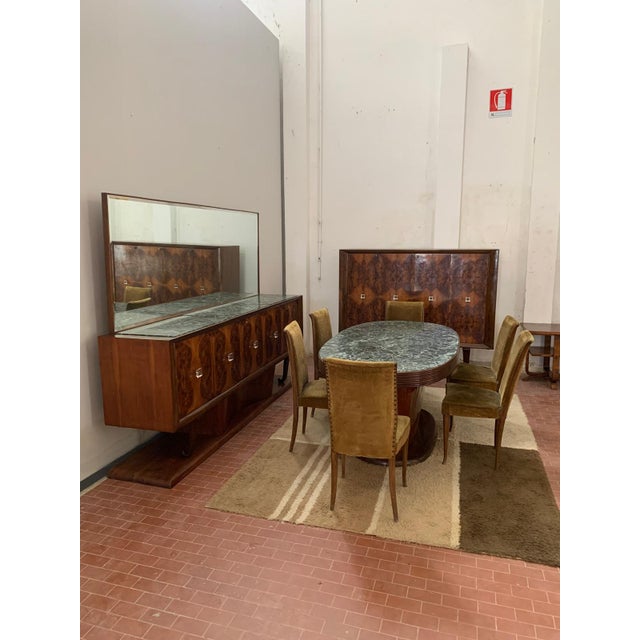 Mid-Century Modern Vintage Dining Set, 1940, Set of 9 For Sale - Image 3 of 17