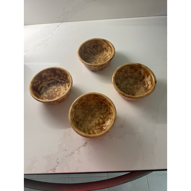 7 Pieces of Mid 19th Century Bennington Brown/Yellow Glaze Spongeware For Sale - Image 11 of 12