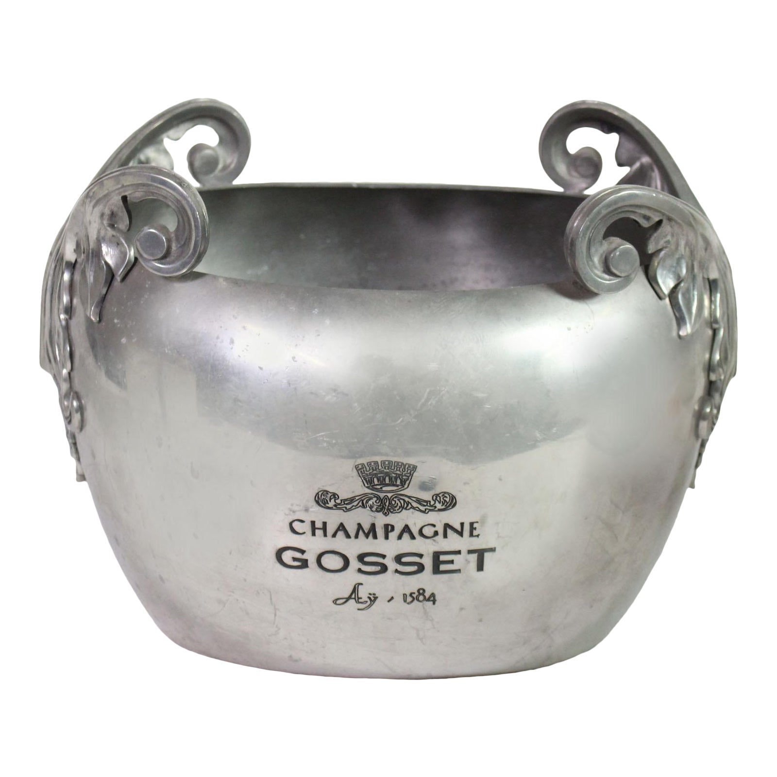 MidCentury Pewter French Wine Cooler Ice Bucket From Champagne Gosset