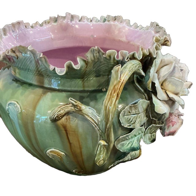 Circa 1900 Majolica Jardiniere For Sale - Image 9 of 18