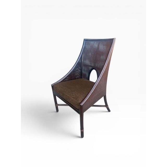 Early 21st Century Barbara Barry for McGuire Double-Caned Rattan Dining Armchairs – Set of 6 For Sale - Image 5 of 16