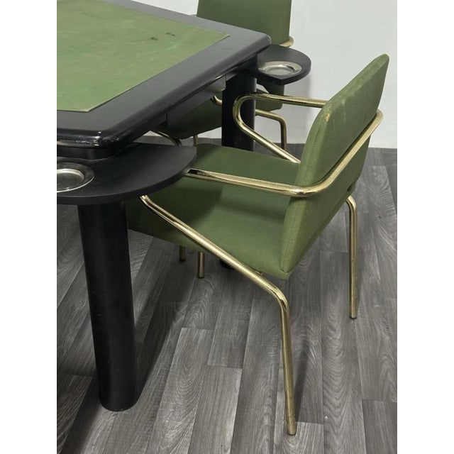 Modern Game Table Set and Chairs, 1970s, Set of 6 For Sale - Image 11 of 14