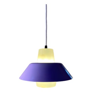 Danish Hanging Lamp in Purple and White For Sale