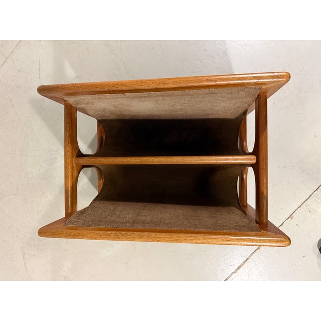 Teak and Leather Magazine Holder from Salin Mobler, 1960s For Sale - Image 11 of 13