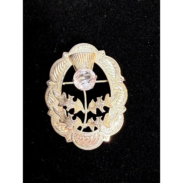 Mid 20th Century Vintage 1957 Ward Brothers Scottish Sterling Silver Thistle Brooch Edinburgh For Sale - Image 5 of 5