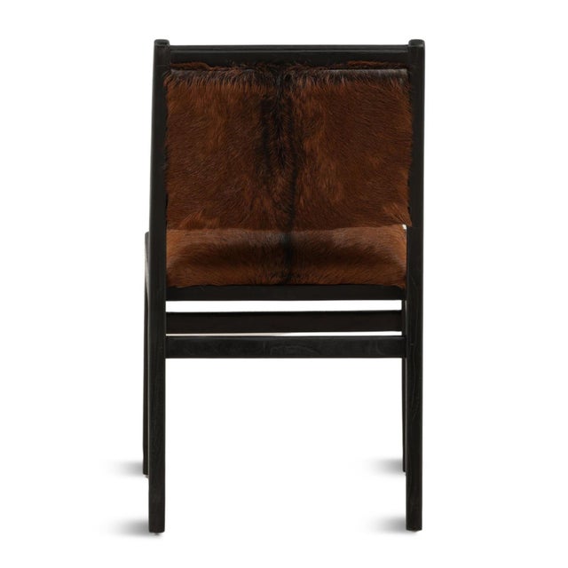 Rustic Modern Chestnut Hide Dining Chair For Sale - Image 4 of 6