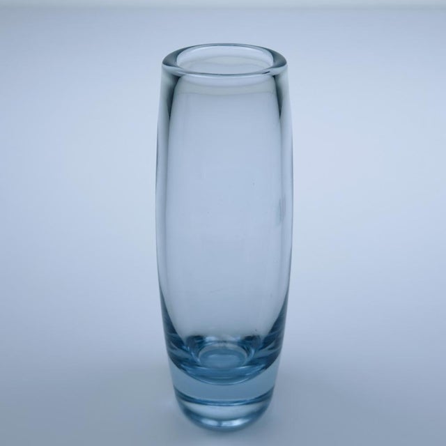 Original Blue Glass Vase by Per Lütken for Holmegaard, Denmark, 1960s For Sale - Image 9 of 17