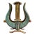 1960’s Vintage Bronze Harp Lyre Letter Holder Made in Israel For Sale