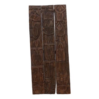 73" Tall Beautifully Carved African Nupe Door For Sale