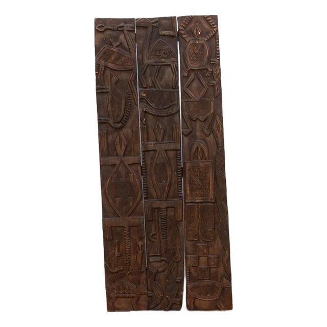 73" Tall Beautifully Carved African Nupe Door For Sale