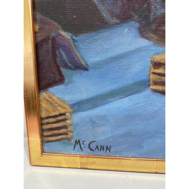 Mid-Century Modern 1970s Original Naive Surreal Study of Italian Toys Oil Painting in 22k Frame Signed For Sale - Image 3 of 10