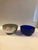 1940s 1940s English Silver Serving Bowl With Cobalt Glass Insert For Sale - Image 5 of 8