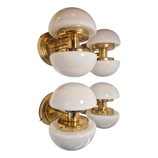 Mid-Century Modern Model Bau Brass Ceiling Lamp by Klaus Michalik, 1960s For Sale