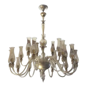 Smoky Venetian Chandelier by Galliano Ferro, Italy, 1950's
