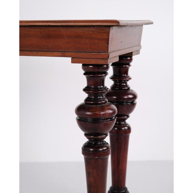 Wall or Console Table in Mahogany with Carved Round Legs, 1880s For Sale - Image 3 of 10
