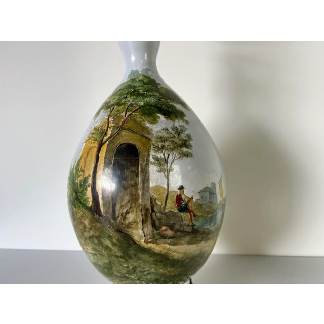 Vintage Hand - Painted Porcelain Table Lamp For Sale - Image 4 of 13