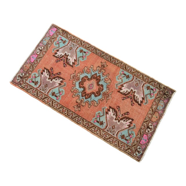 Hand Knotted Door Mat, Entryway Rug, Bath Mat, Kitchen Decor, Small Rug, Turkish Rug - 1′8″ × 3′1″ For Sale
